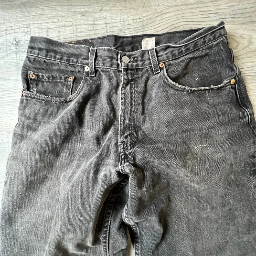 Levi's 550 Jeans Mens 34x32 Faded Black Relaxed Fit Tapered Vintage 90s Denim - Picture 2 of 12